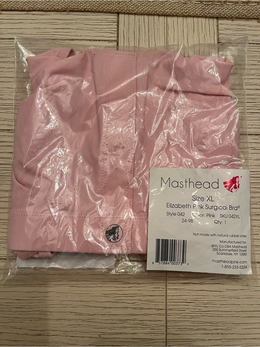 Masthead Elizabeth Pink post Surgical Bra - Pink, XL